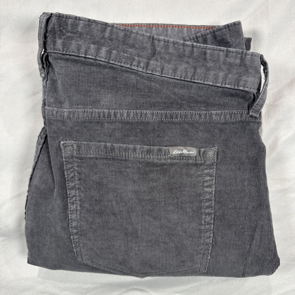 Eddie Bauer Corduroy Boyfriend Slim Jeans Womens 14‎ Gray Mid Rise Casual